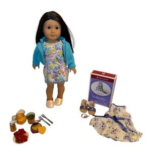 American Girl 18” Doll With Clothing And Food Acessories